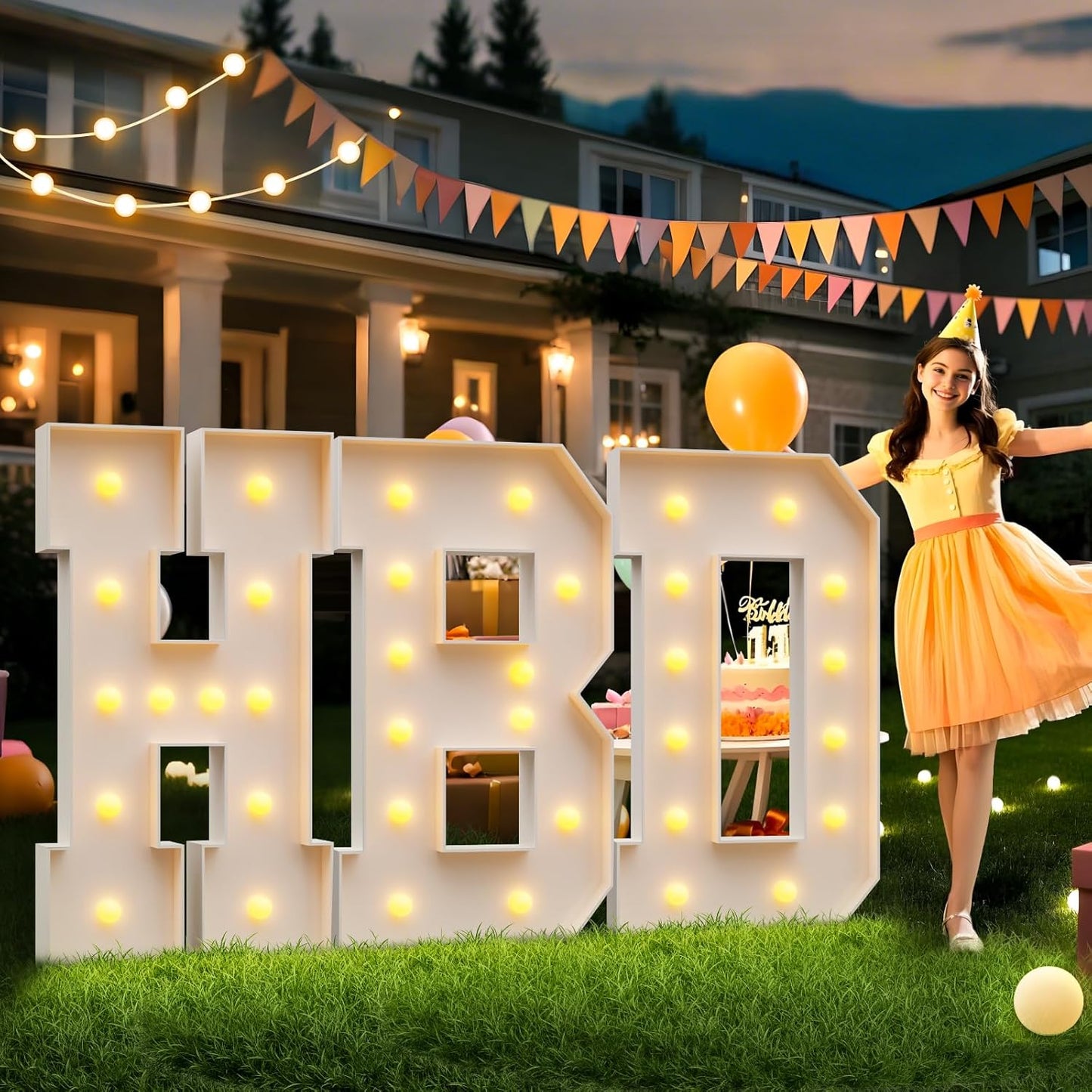 imprsv 4FT Light Up Letters, Large Light Up Letters for Birthday Party Decor, Wedding Decorations, Arch Kit