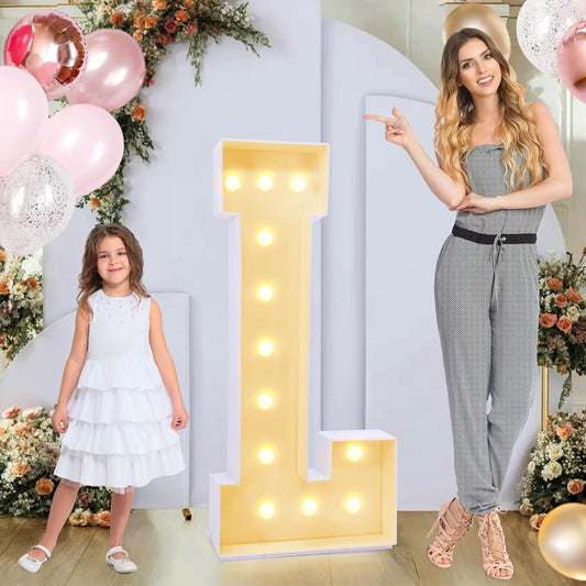 4ft Marquee for Letters L, Large Light up Letters, Will You Marry Me Sign Letters 4 Feet Tall for Party Decorations, Letter Balloons, Wedding Decor, Proposal Decorations (Letters L)