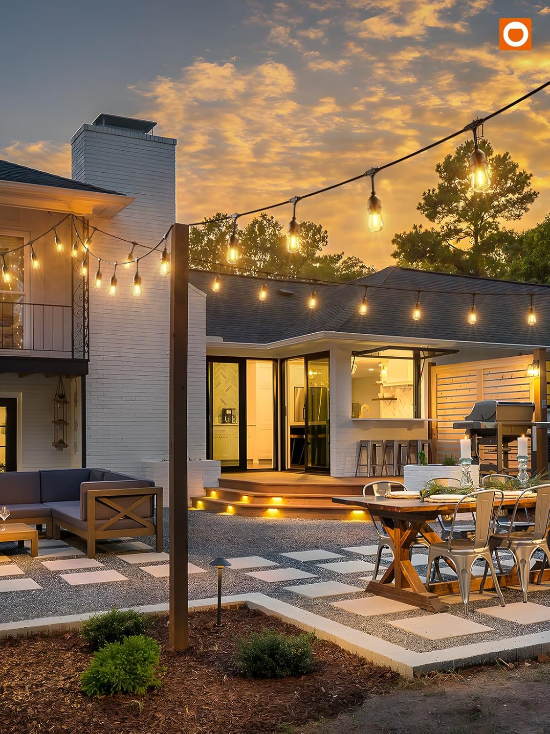 addlon LED Outdoor String Lights 24FT with Edison Vintage Shatterproof Bulbs and Commercial Grade Weatherproof Strand - ETL Listed Heavy-Duty Decorative Cafe, Patio, Market Light