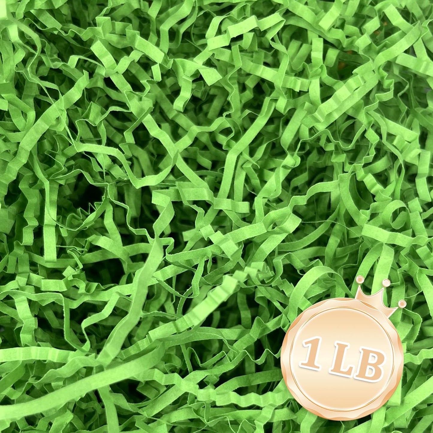 1 LB Parrot Green Crinkle Cut Paper Shred Filler Great for Gift Wrapping, Parrot Green Basket Fillers, Birthday, Gift Wrapping, Anniversary, St. Patrick's Day, Easter Party Decor Filling Supplies