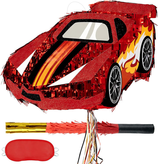 WERNNSAI Race Car Piñata - Race Car Birthday Decorations Truck Car Pinata Bundle with Blindfold and Bat Monster Truck Party Favors for Kids Boys Exciting Party Games Supplies