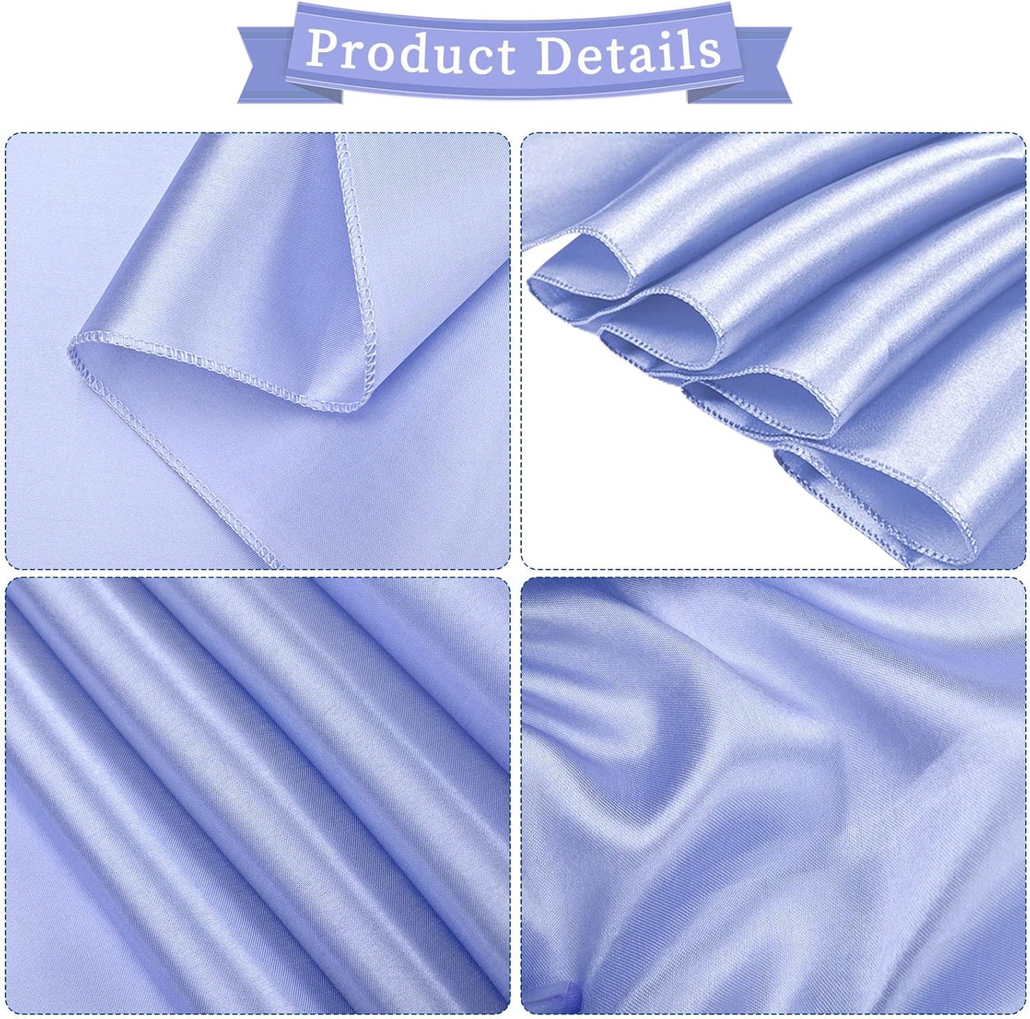 fani 60 PCS Lavender Satin Chair Sashes Bows Universal Chair Cover for Wedding Reception Restaurant Event Decoration Banquet,Party,Hotel Event Decorations (7 x 108 inch)