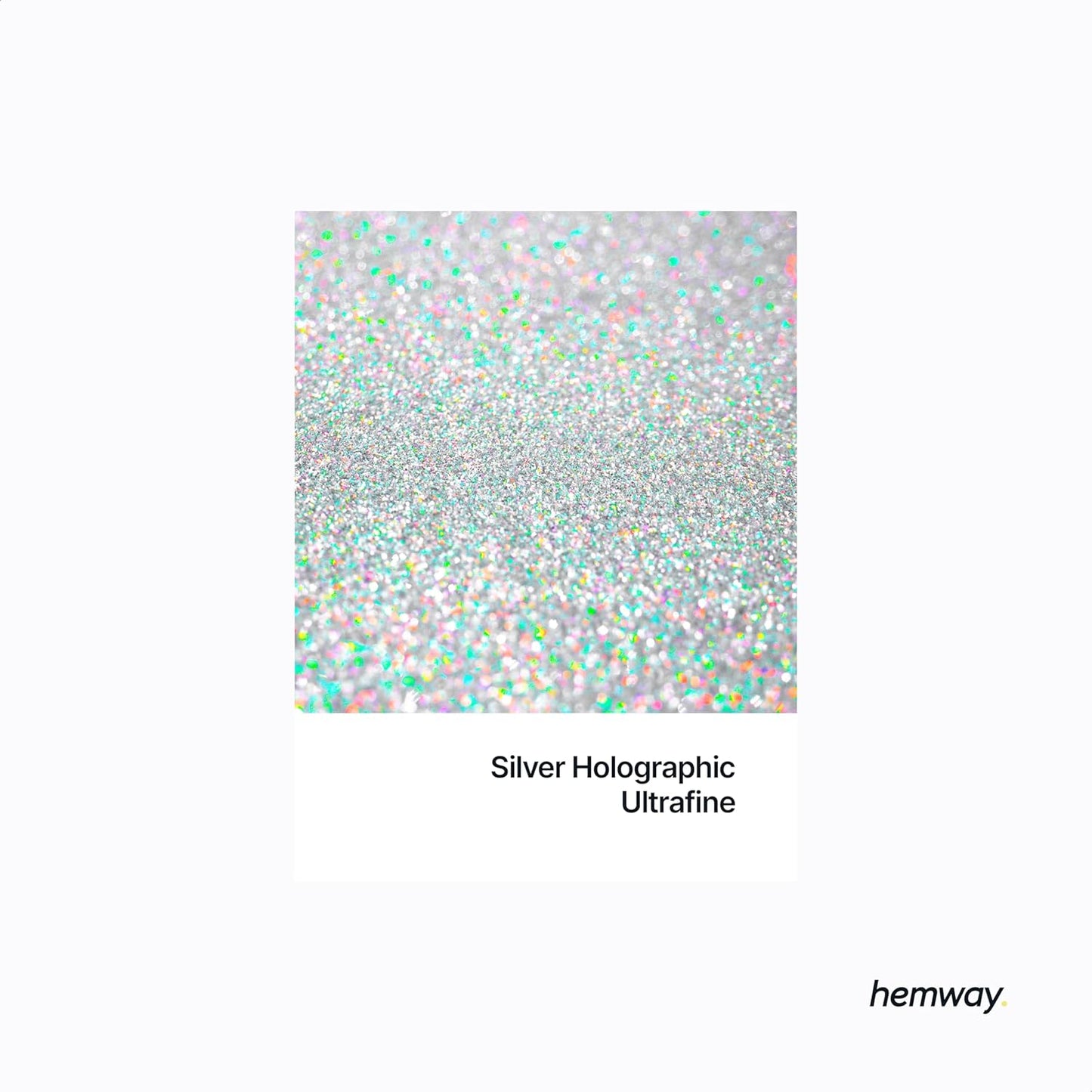 Hemway Eco Friendly Biodegradable Glitter 100g / 3.5oz Bio Cosmetic Safe Sparkle Vegan for Face, Eyeshadow, Body, Hair, Nail and Festival Makeup - Ultrafine (1/128" 0.008" 0.2mm) - Silver Holographic