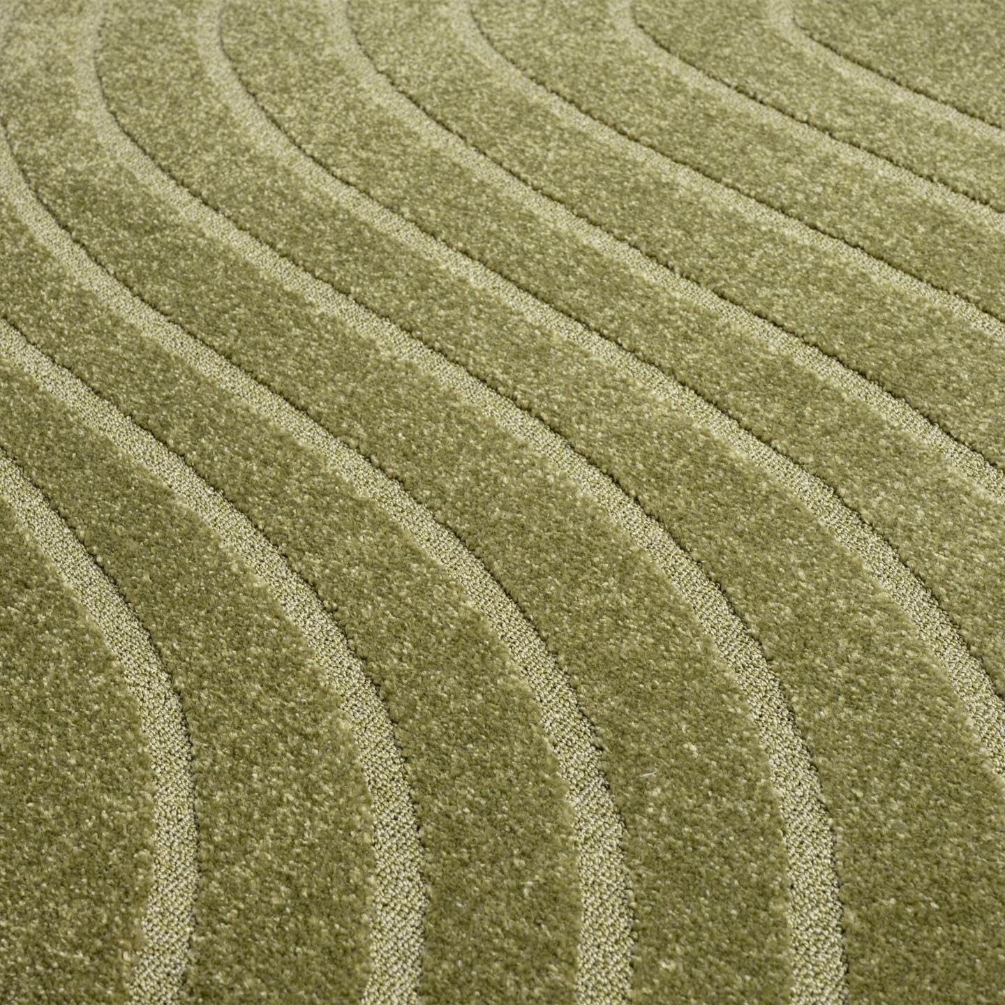 LUXE WEAVERS Modern Geometric Wave Green 6x9 Area Rug, Contemporary Stain Resistant Carpet