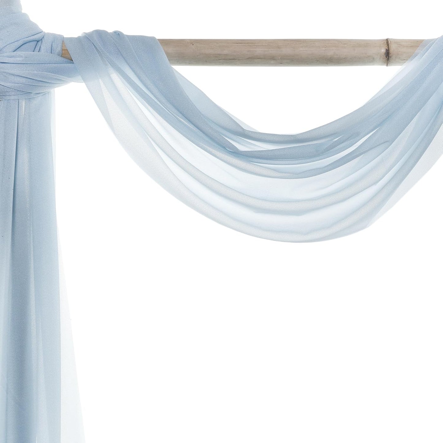 VDS Pack of 1 Panel (30 Inch X 20 Feet) Wedding Arch Draping Fabric Sheer Chiffon Fabric Drapery for Wedding Ceremony Reception Swag Backdrop Canopy Chuppah ARBO Altars Decoration (Baby Blue)