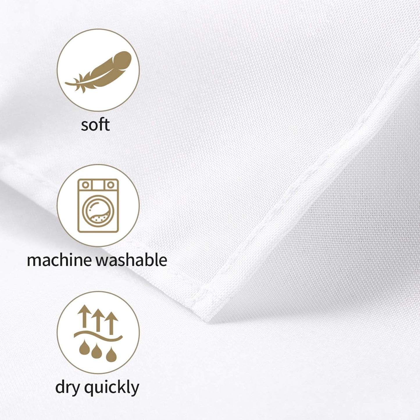Ascoza 2pack 60x84 Inch White Rectangular Tablecloth 4 Feet Table Cloth in Polyester Fabric for Wedding/Banquet/Restaurant/Parties