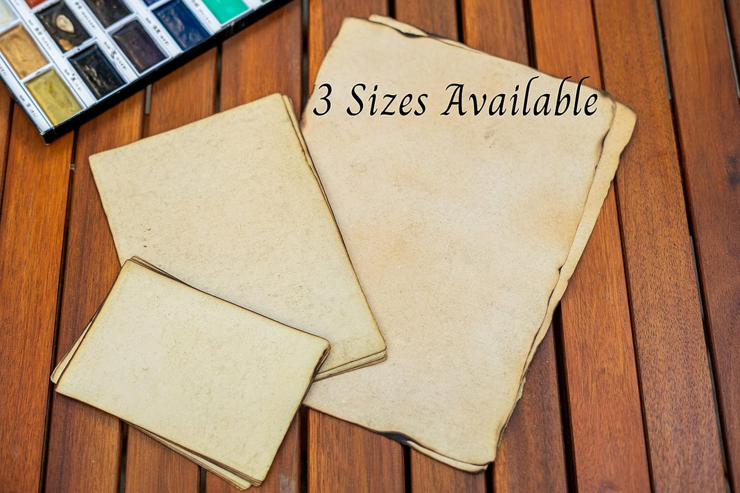 Wanderings Handmade Antique Blank Cards with Slighly Burned Paper Edge - 4"x6" Package of 50 - Mixed Media Cards for Announcements Invitations Crafts - Thick 150 GSM Recycled Paper