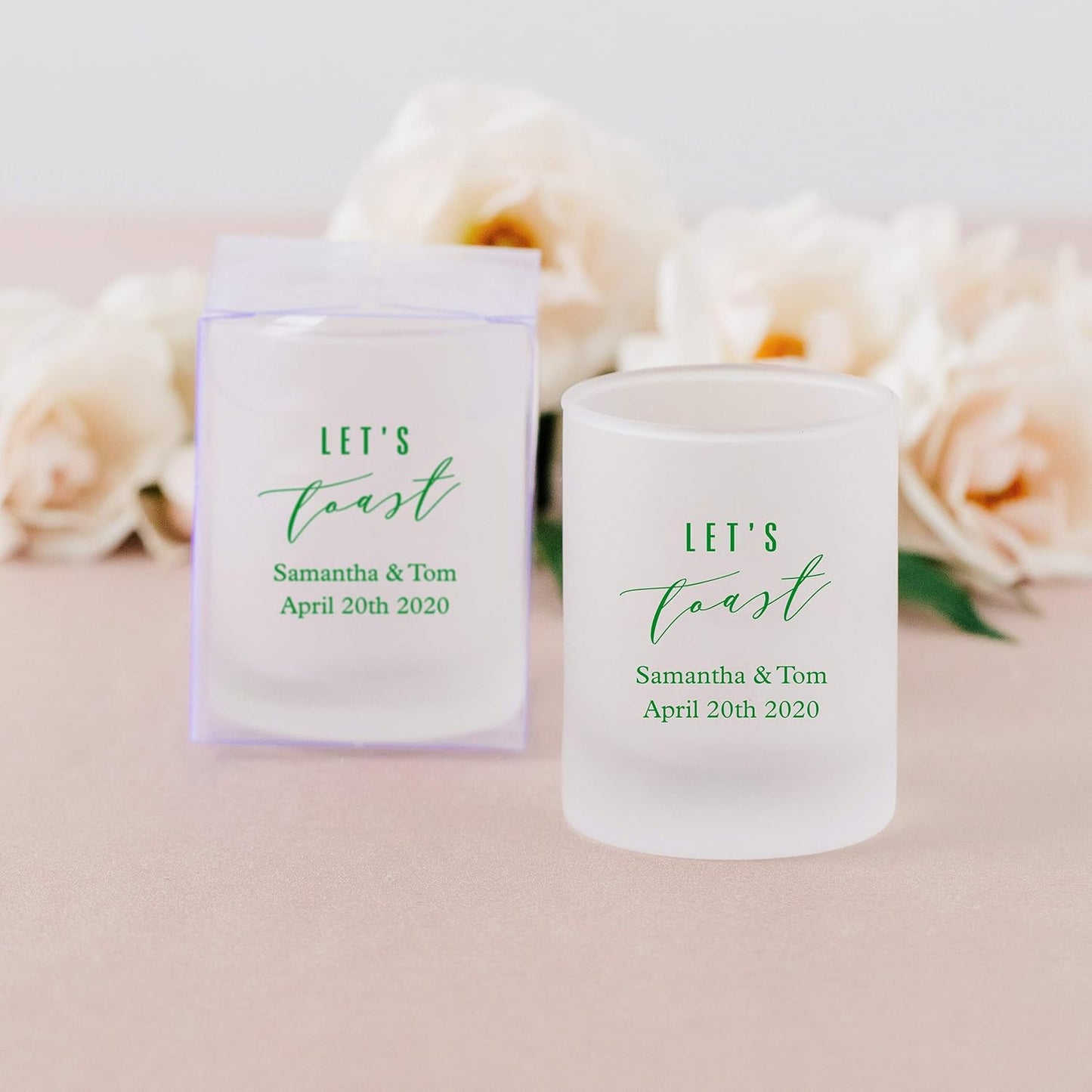 WEDDINGSTAR Personalized 3oz Frosted Shot Glass Customizable Full Color Print - 180 pack