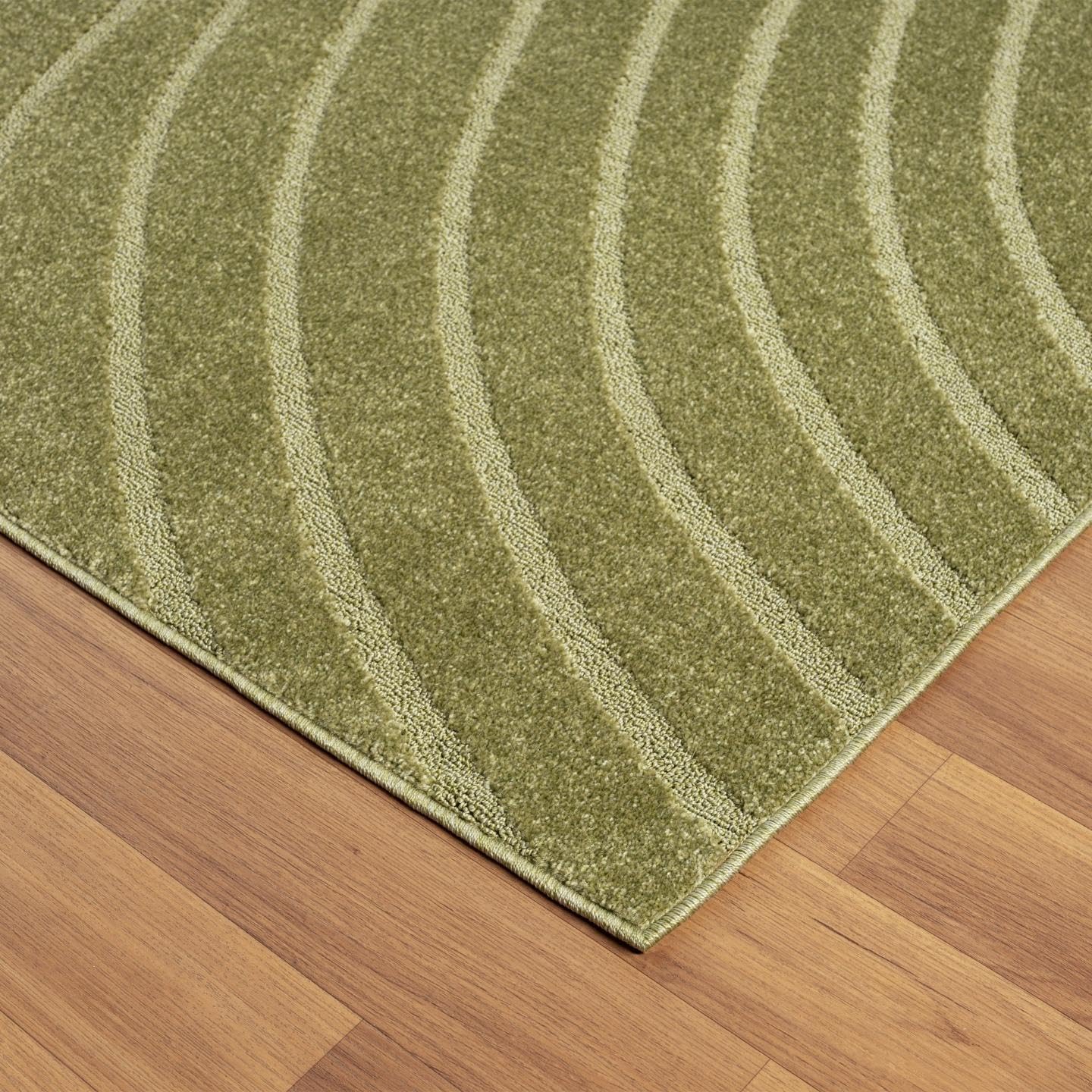 LUXE WEAVERS Modern Geometric Wave Green 5x7 Area Rug, Contemporary Stain Resistant Carpet