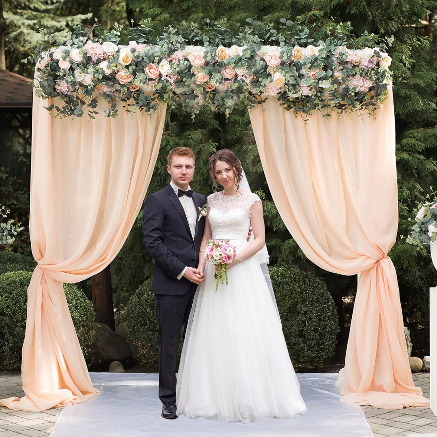 Wokceer Metal Heavy Duty Backrop Stand Square 8x8FT Adjustable Pipe and Drape Kit Black Photo Booth Stand for Wedding Ceremony Birthday Party Photography Exhibition Celebration