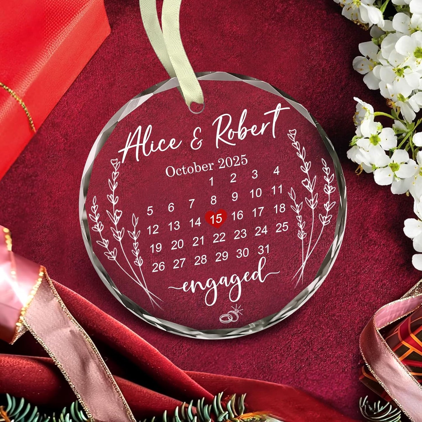 Personalized The Year We Became Mr & Mrs Christmas Ornaments - Wedding Gifts For Newlywed Couple, Bride And Groom - Gifts For Newlywed Couples - Happy Engagement Gift
