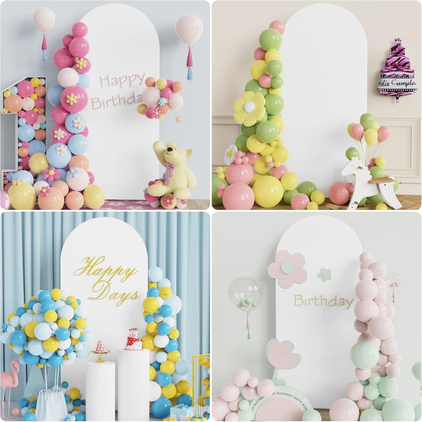 Wokceer 6 FT Wedding Arch Backdrop Stand and White Arch Cover Metal Arch Stand with Arch Stand Cover for Birthday Party Wedding Ceremony Bridal Baby Shower Event Decor, DoorCover 0.8M-White-K