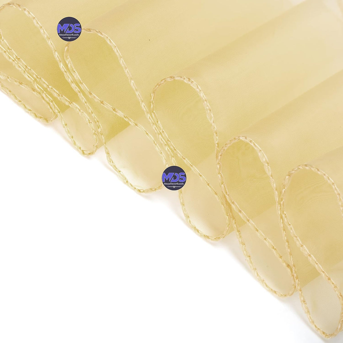 MDS Pack of 150 PCS Organza Chair Sashes Wider Dining Chair Bows Ribbon Tie Back for Wedding Party Birthday Bridal Shower Reception Event Banquet Home Chair Cover Decoration - Beige