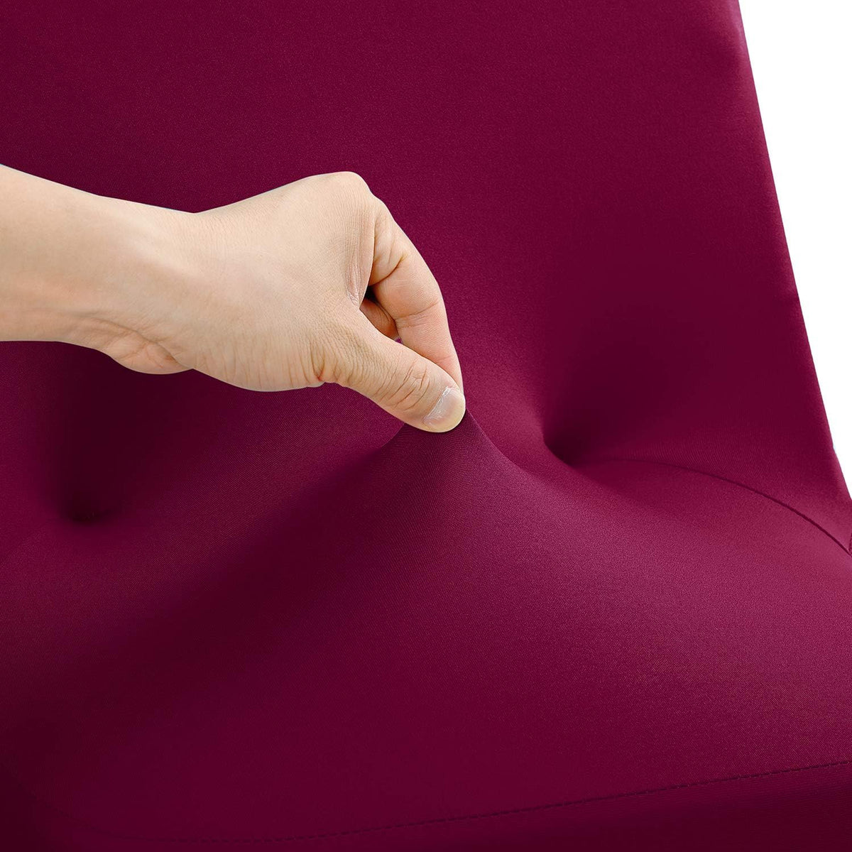 Peomeise Stretch Spandex Folding Chair Cover for Wedding Party Dining Banquet Event (Burgundy,6pcs)