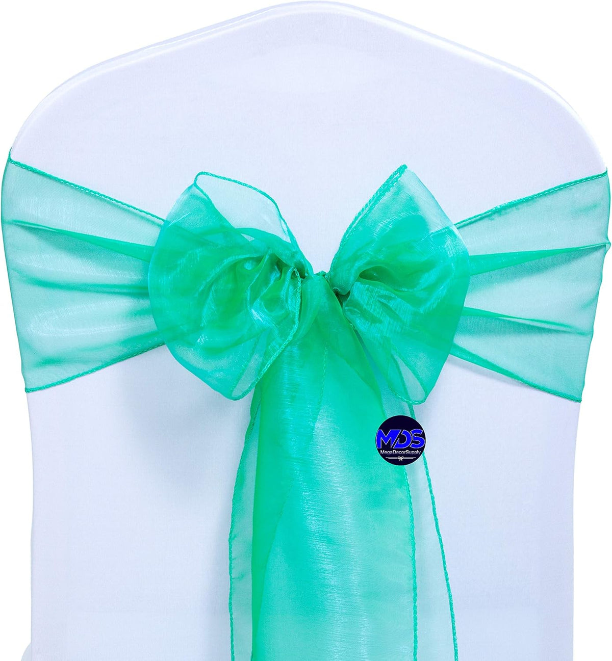 MDS Pack of 200 PCS Organza Chair Sashes Wider Dining Chair Bows Ribbon Tie Back for Wedding Party Birthday Bridal Shower Reception Event Banquet Home Chair Cover Decoration - Green
