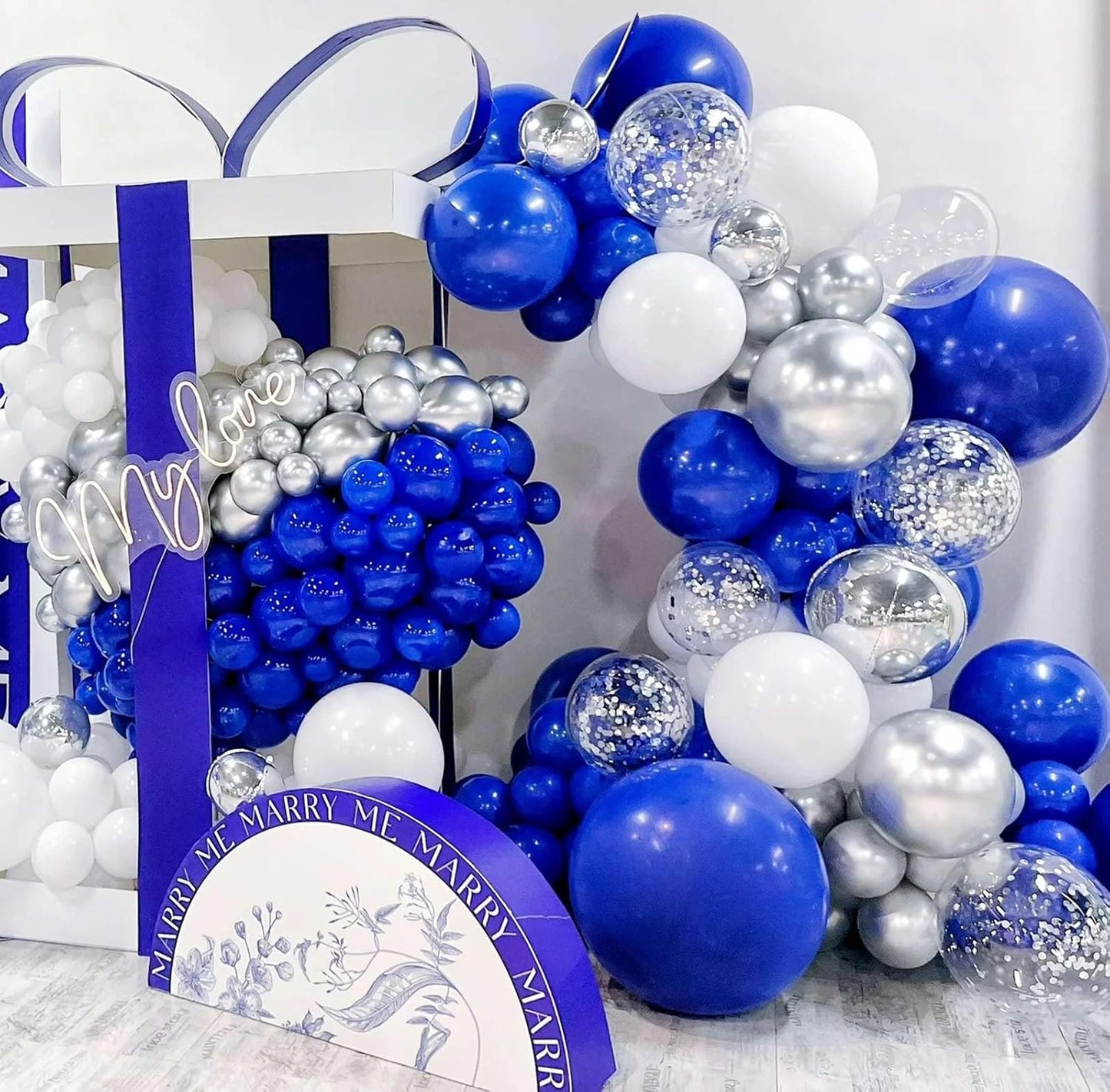 50pcs Silver Foil Confetti Balloons,12 inch Latex Balloon with Silver Confetti Inside for Birthday Family Party Wedding Party Baby Shower Decoration Supplies
