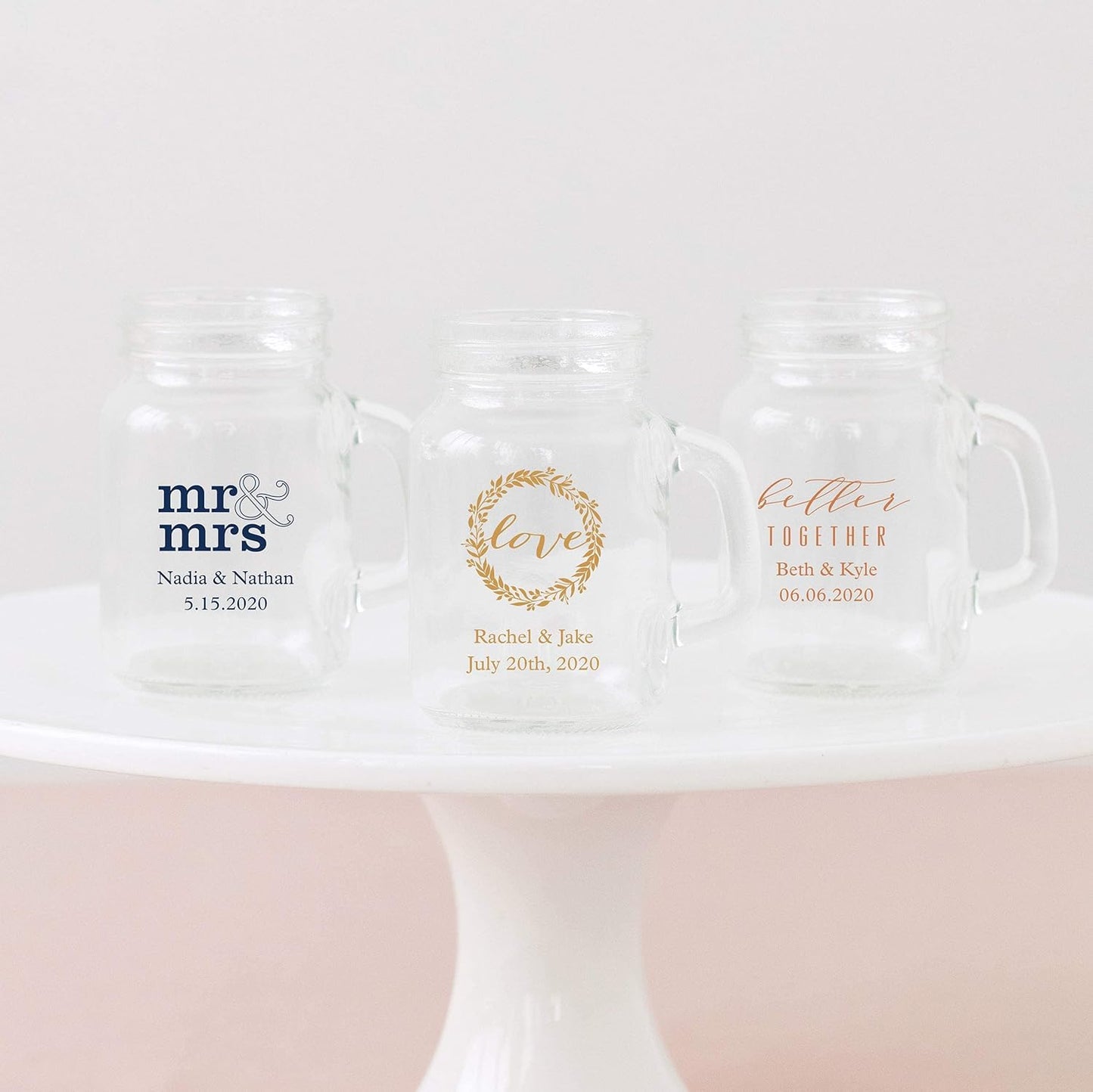WEDDINGSTAR Personalized 4oz Mini Mason Jar Shot Glass Customizable Full Color Print - 1 pack (sample)