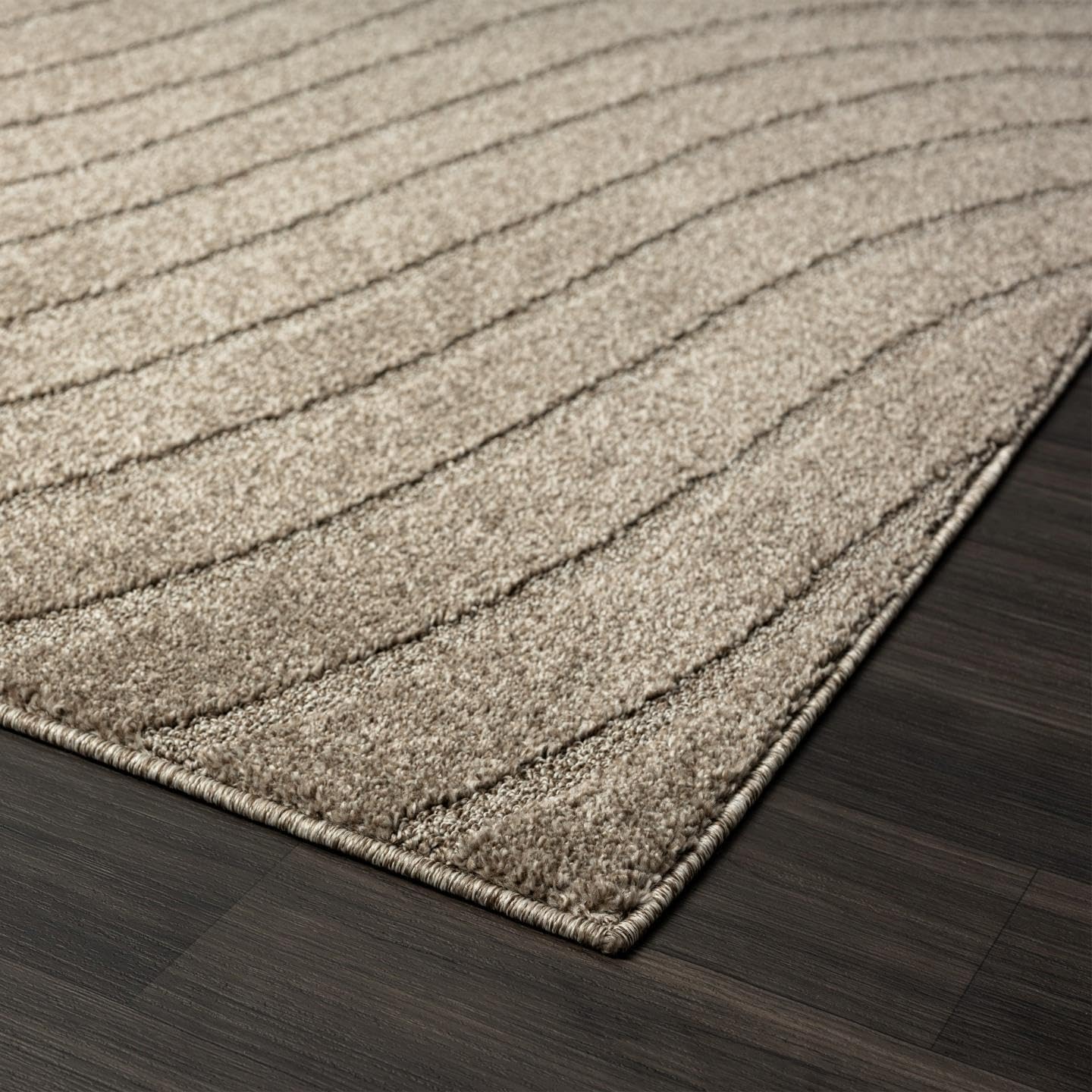 LUXE WEAVERS Modern Geometric Wave Taupe 8x10 Area Rug