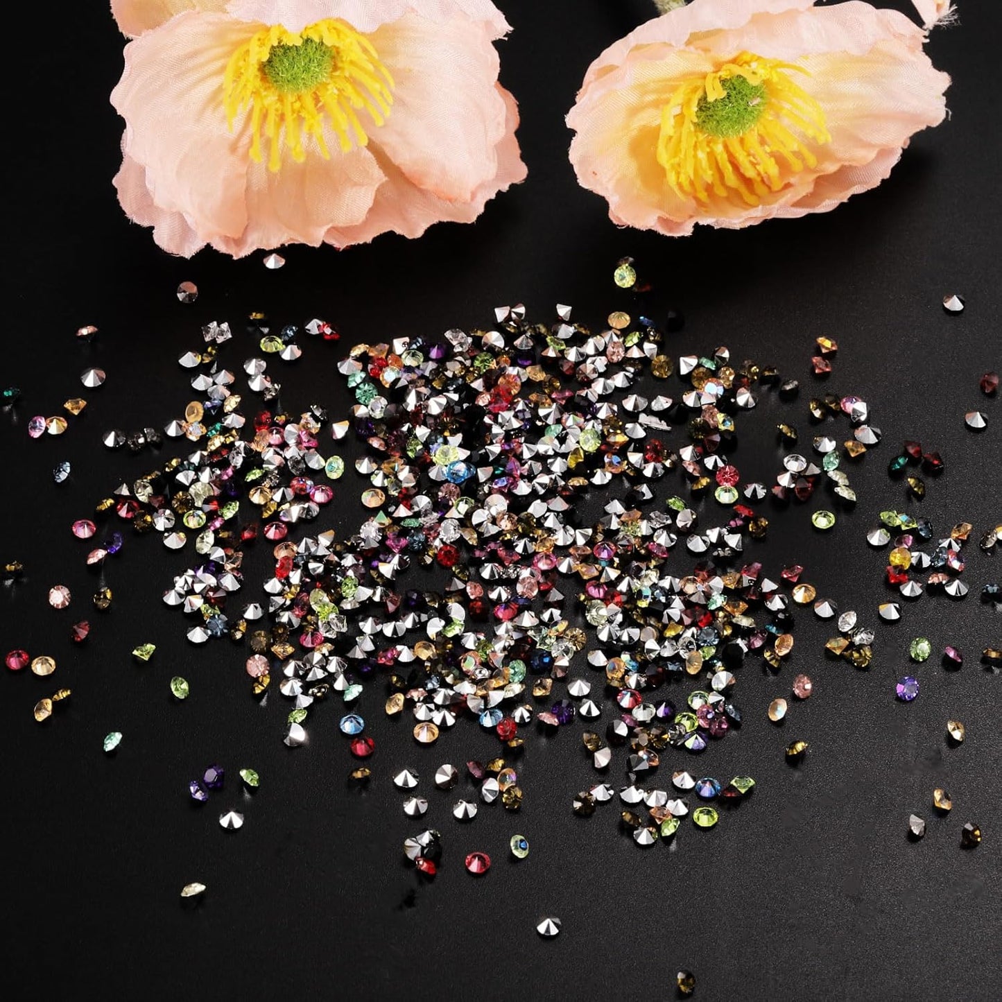 PATIKIL 14000Pcs Wedding Table Scatter Confetti Crystals 3mm Acrylic Diamonds Vase Fillers Gems for Table Centerpiece Decorations Bridal Shower Party, Navy Blue AB