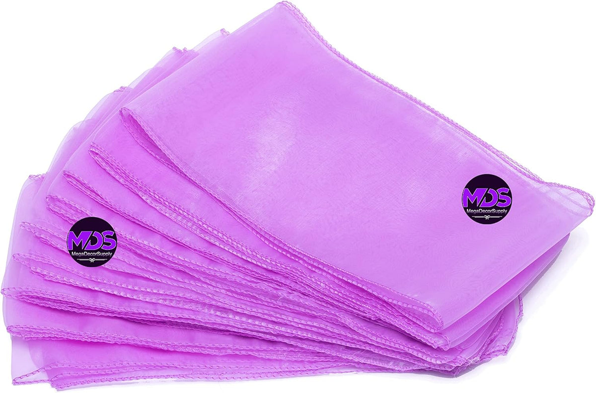 MDS Pack of 250 PCS Organza Chair Sashes Wider Dining Chair Bows Ribbon Tie Back for Wedding Party Birthday Bridal Shower Reception Event Banquet Home Chair Cover Decoration - Light Purple