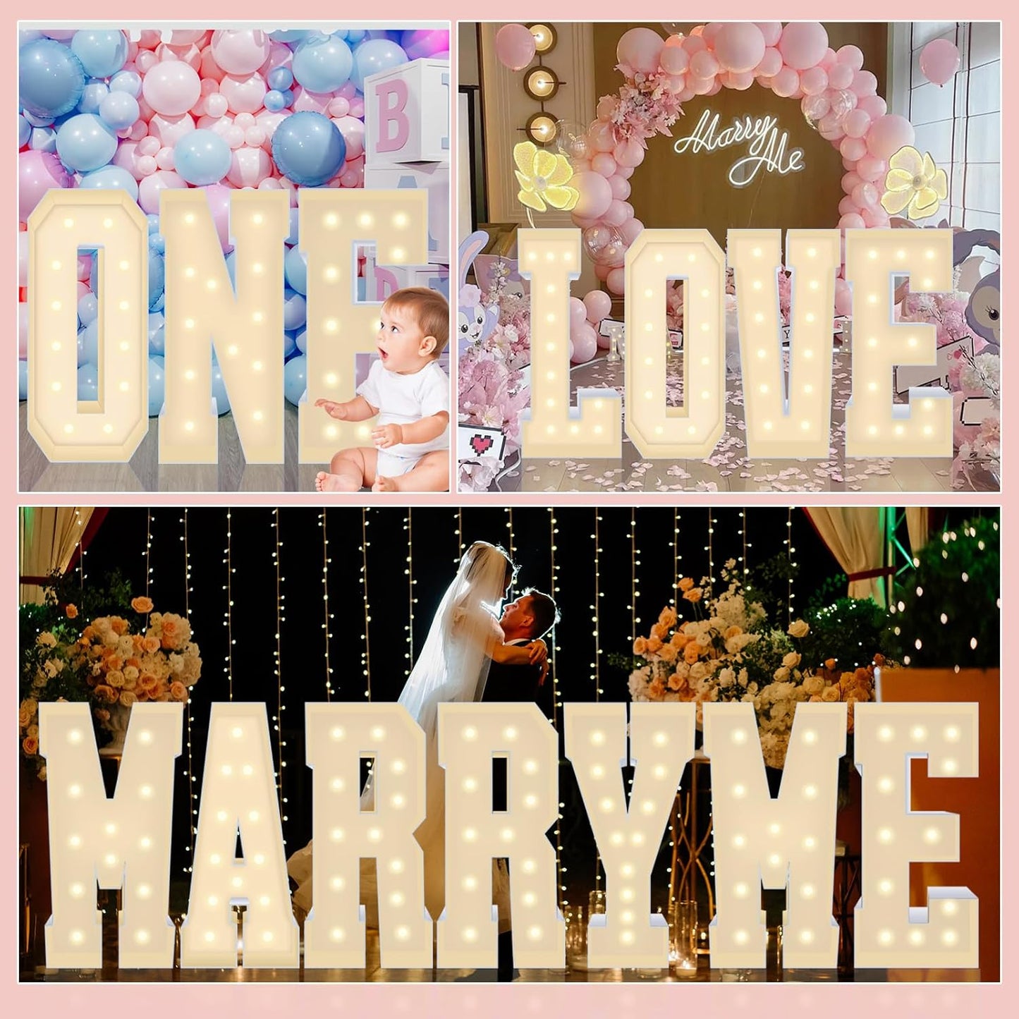 4FT Marquee Plastic Letters O - Light up Letters O Are Made from Corrugated Plastic Board - Quick Assembly Without Tools, Disassembled Components Can Be Used for Garage Sale Signs, Yard Sale Signs