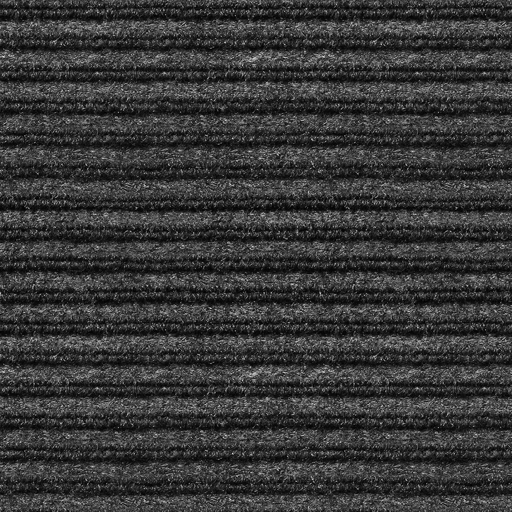 House, Home and More Indoor Outdoor Double-Ribbed Carpet Runner with Skid-Resistant Rubber Backing - Smokey Black - 3 Feet x 15 Feet