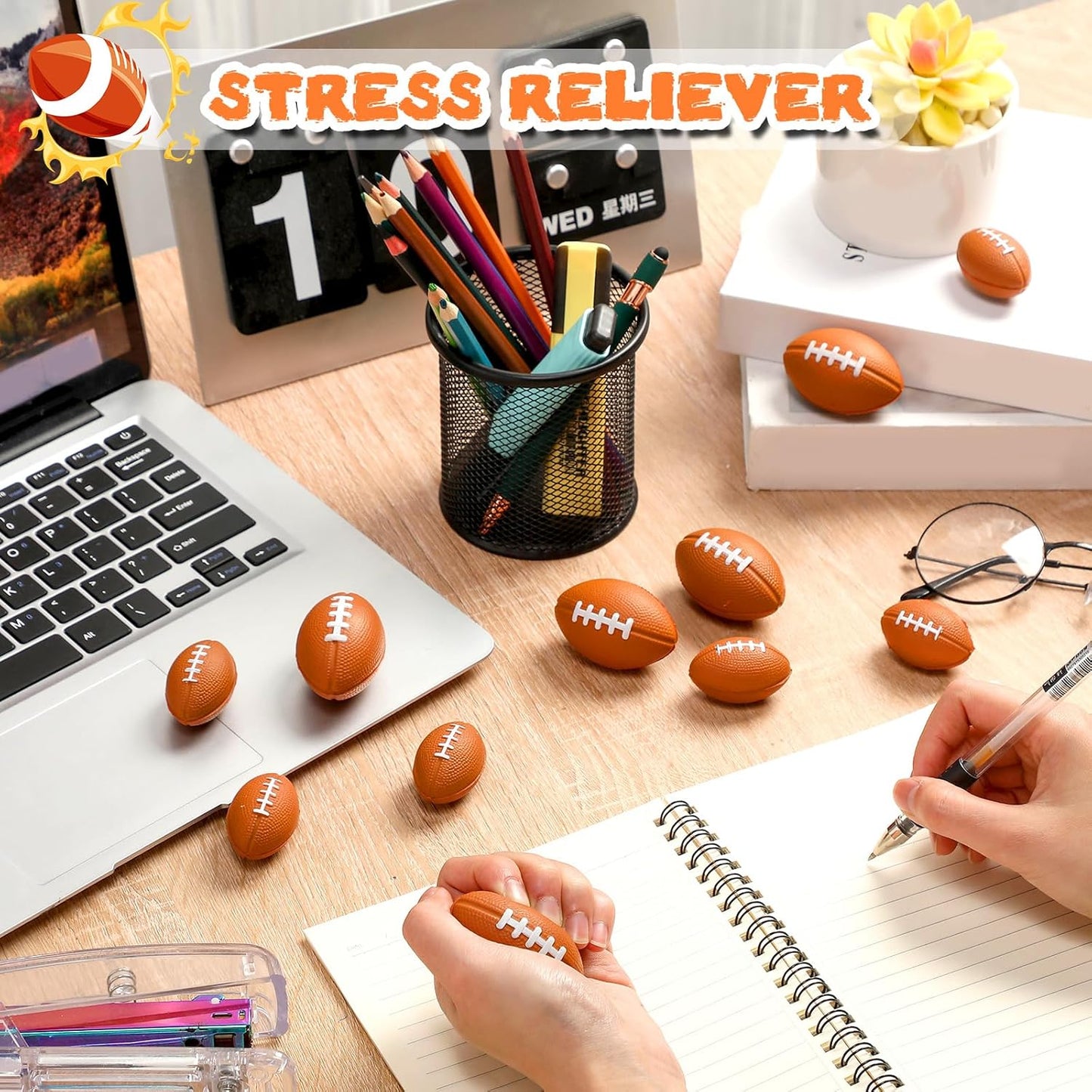 Jerify 250 Pack Mini Footballs Stress Balls Bulk 1.4 Inch Small Soft Foam Sports Balls Fidget Toys for Adults Goodie Bag Stuffers for Birthday Sports Carnival Party Favors(Brown,1.46 x 0.98 Inch)