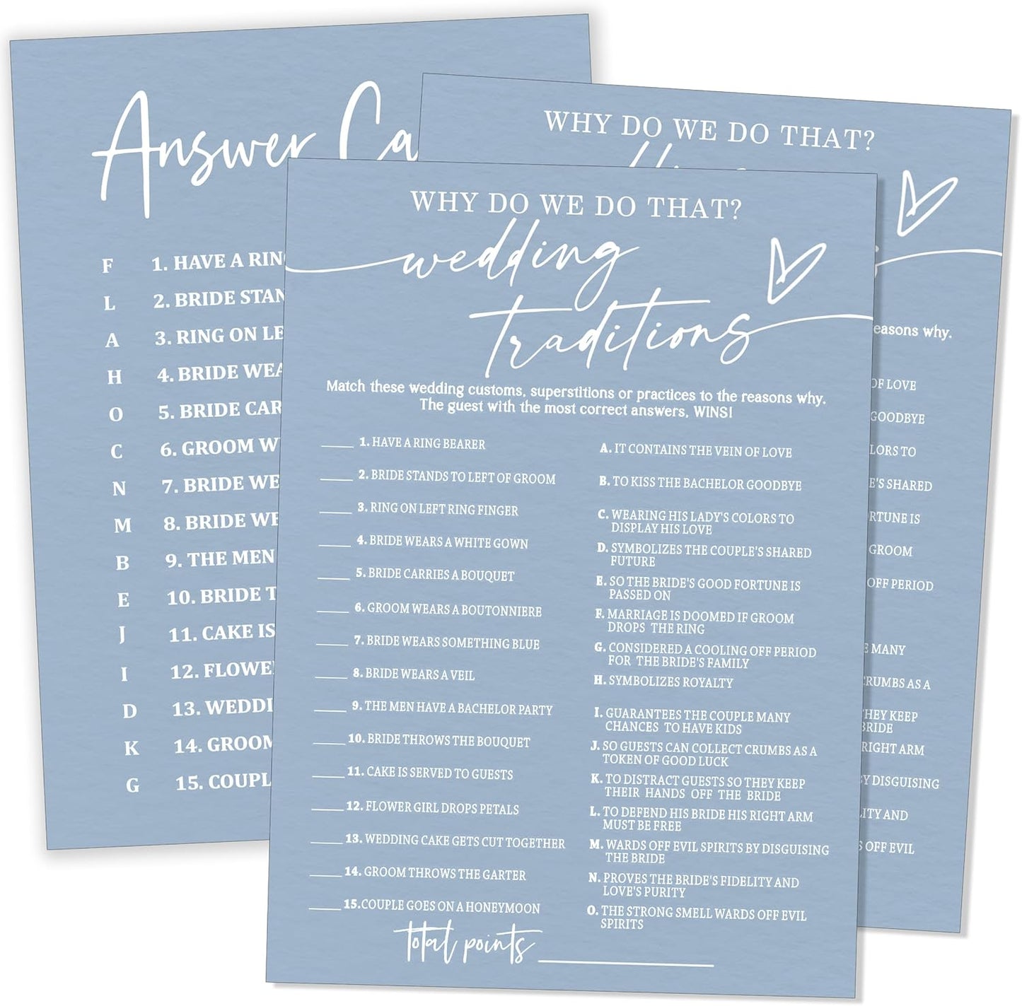Fun Wedding Games Set - 25 Bridal Shower Games Cards, Engaging Bridal Party Entertainment for Wedding Shower, Engagement Party & Reception Fun a Must-Have for Minimalist Newlywed Game - B01