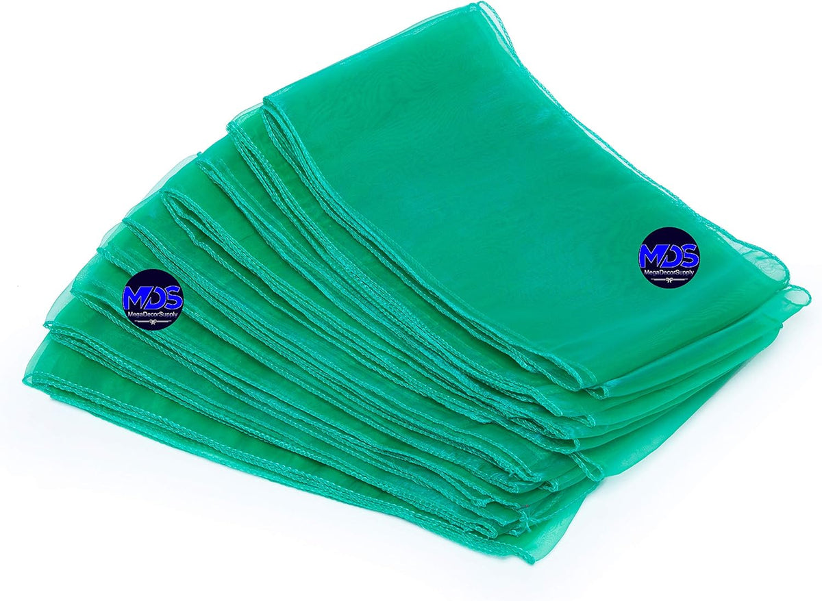 MDS Pack of 200 PCS Organza Chair Sashes Wider Dining Chair Bows Ribbon Tie Back for Wedding Party Birthday Bridal Shower Reception Event Banquet Home Chair Cover Decoration - Green