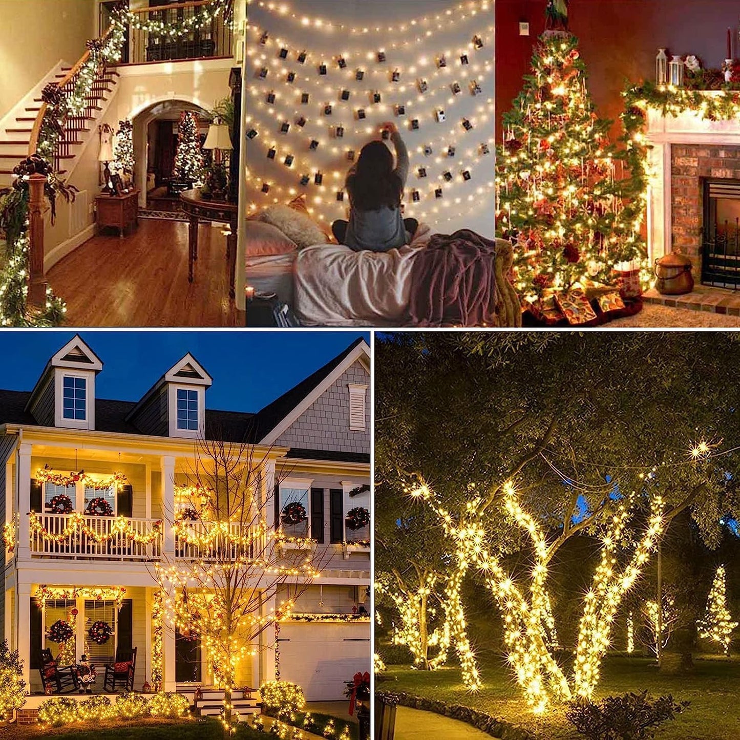 Toodour Solar Christmas Lights, 72ft 200 LED 8 Modes Outdoor Christmas String Lights, Waterproof Solar String Light for Xmas Tree, Fence, Holiday, Party, Balcony, Outdoo Xmas Decorations - Warm White