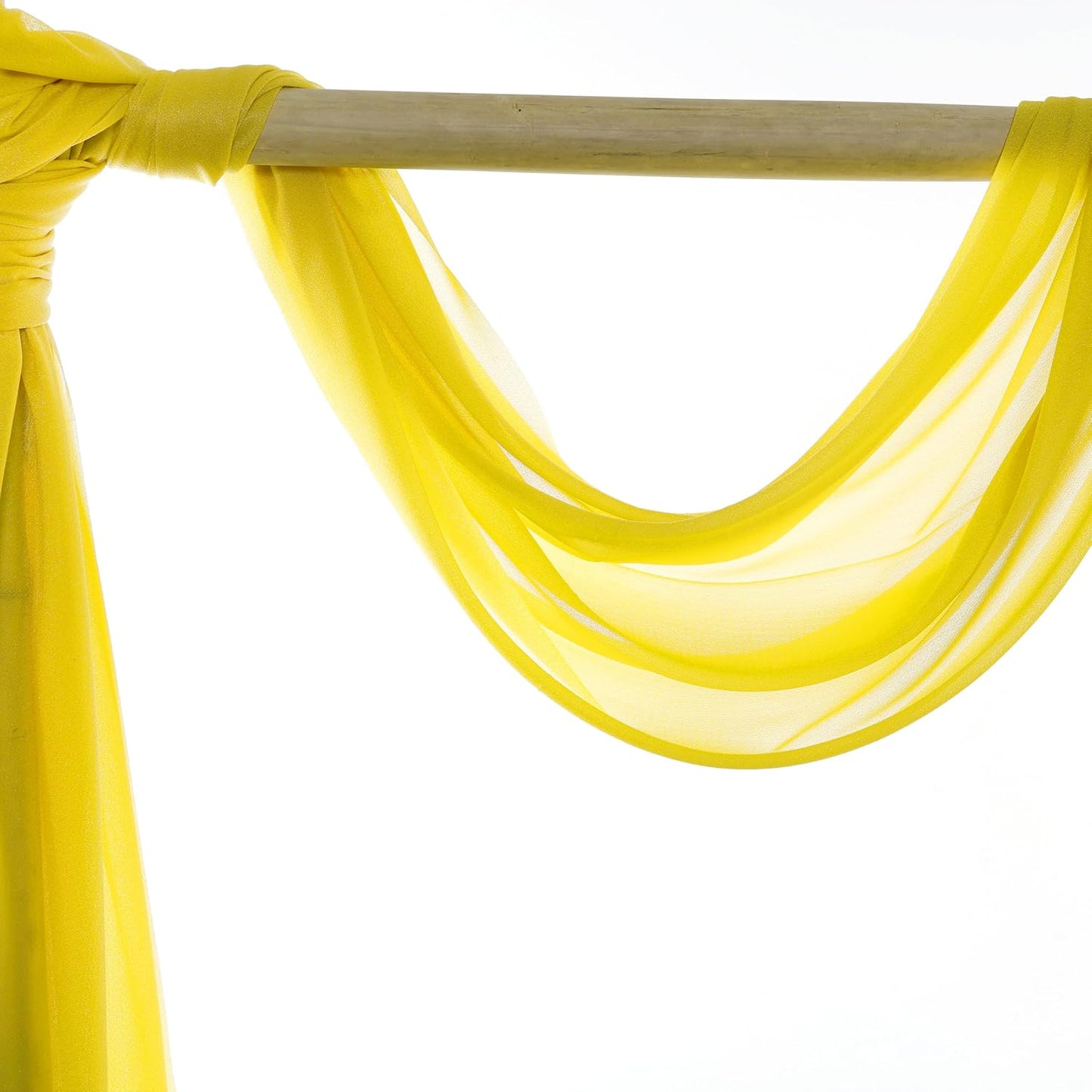 VDS Pack of 1 Panel (30 Inch X 40 Feet) Wedding Arch Draping Fabric Sheer Chiffon Fabric Drapery for Wedding Ceremony Reception Swag Backdrop Canopy Chuppah ARBO Altars Decoration (Yellow)