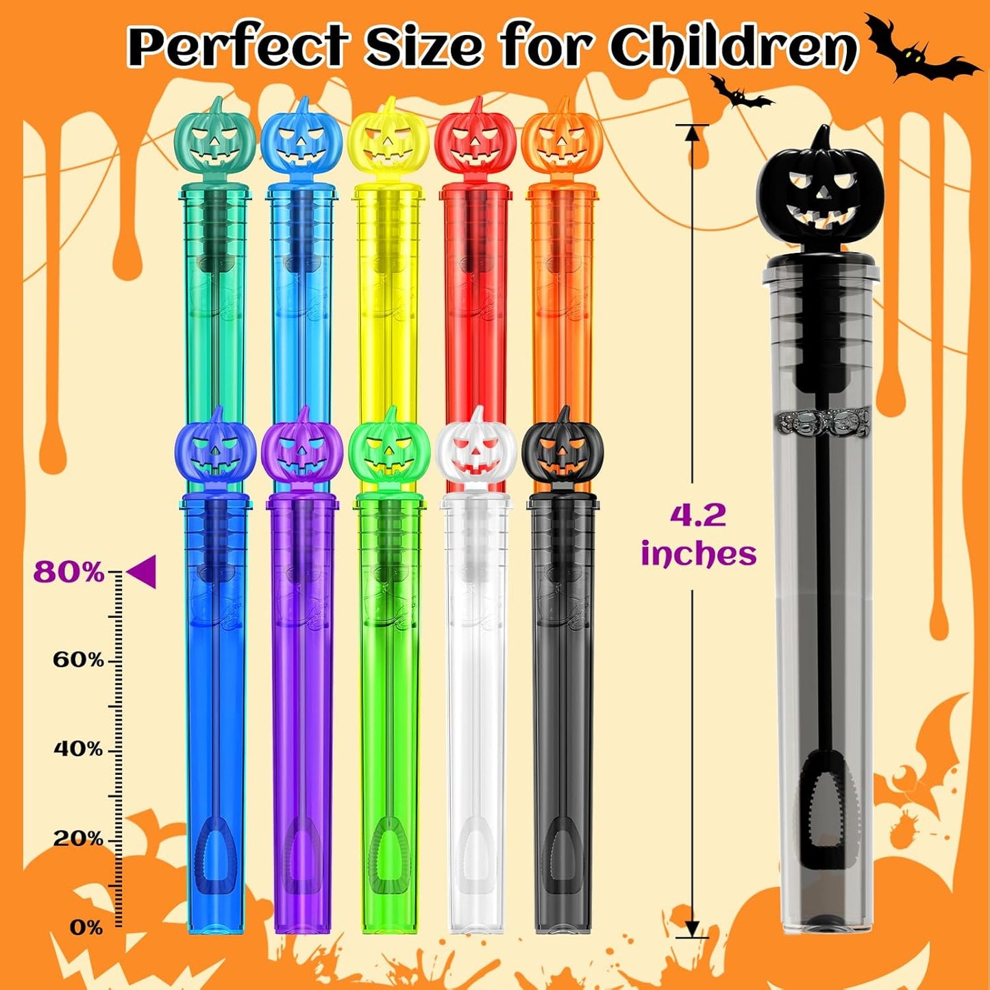 SpringFlower Halloween Party Favor for Kids, Halloween Mini Bubble Wands for Trick Or Treating, Halloween Goodie Bag Fillers, 500 Pack