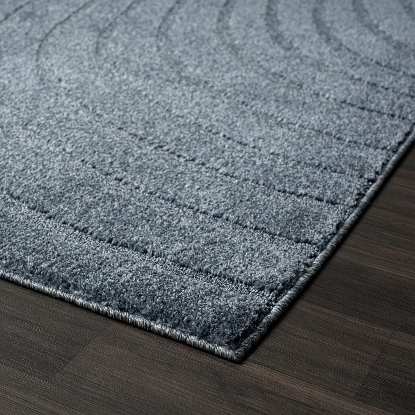 LUXE WEAVERS Modern Geometric Wave Blue 2x8 Area Rug