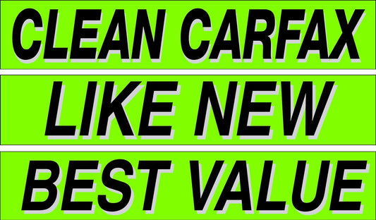 Ez-line Vinyl Windshield Stickers 3 Dozen 15 Inch Chartreuse Slogan Dealership Pro Pack for Car Lots (EZ115-Pack10)