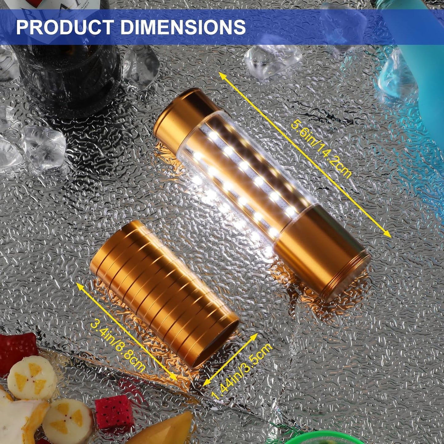 WILON Bottle Service Lights Rechargeable Bottle Service Sparklers Reusable Handheld Girl Lights LED Baton Strobe Light for Parties Bar Club Nightclub Birthday Weddings - 2 Pack