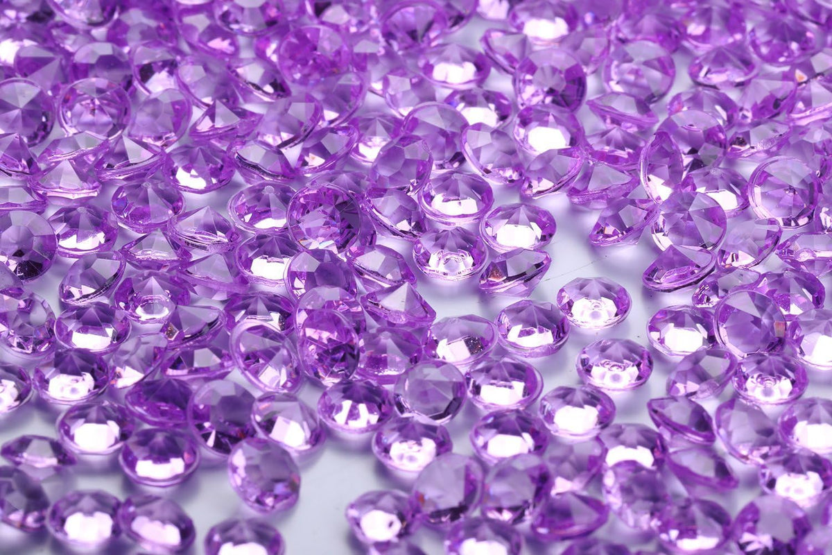 2000 pcs/Pack Wedding Table Scatter Confetti Crystals Acrylic Diamonds 8 mm Rhinestones for Wedding, Bridal Shower, Vase Beads Decorations (8mm, Light Purple)