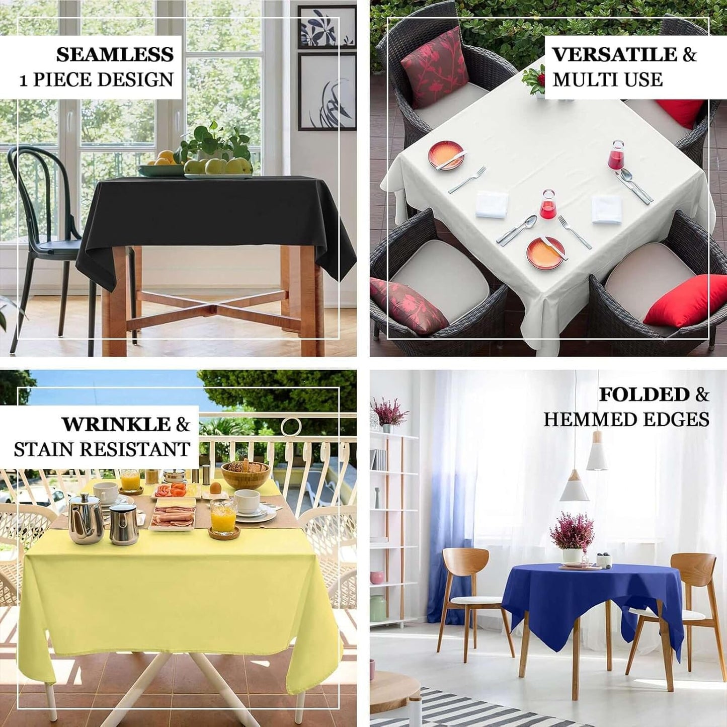 Efavormart 54x54 Turquoise Wholesale Linens Seamless Polyester Square Linen Tablecloth for Wedding Banquet Party Restaurant