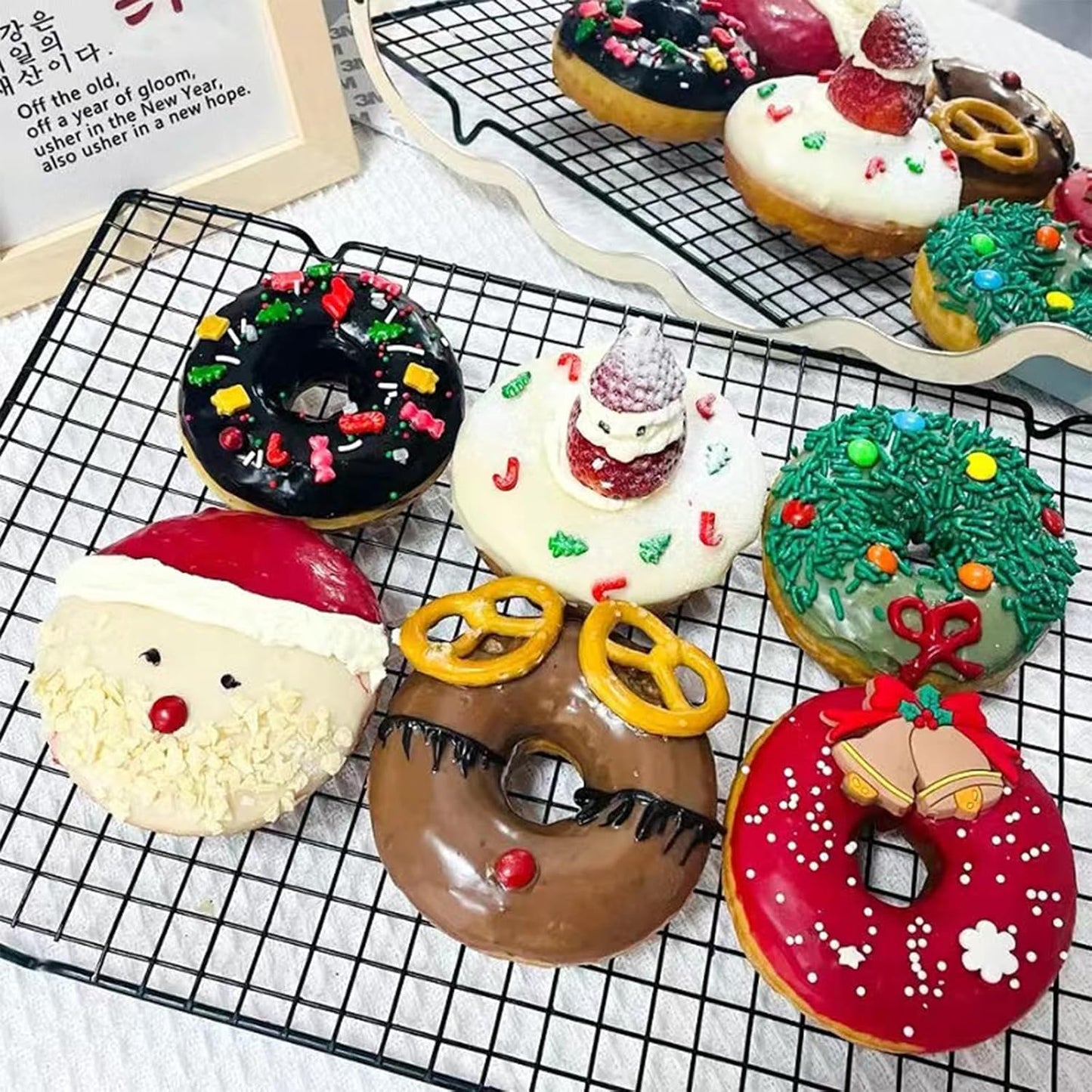 Sentovac Christmas Nonpareils Sprinkles Edible 2mm Mini Peals Red Green White Sprinkle for Cake Decorating Sugar Candy Cookie Cupcake Topper Baking Decorations Christmas Halloween Supplies