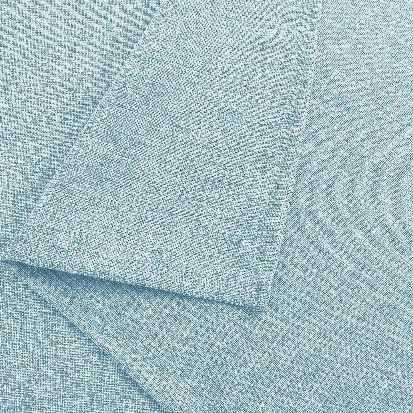 Hiasan 2 Pack Faux Linen Rectangle Tablecloth - Wrinkle and Stain Resistant Washable Table Cloth for Kitchen Dining Room Holiday Table Cover for Party Dinner, Lux Slate Blue, 52 x 70 Inch