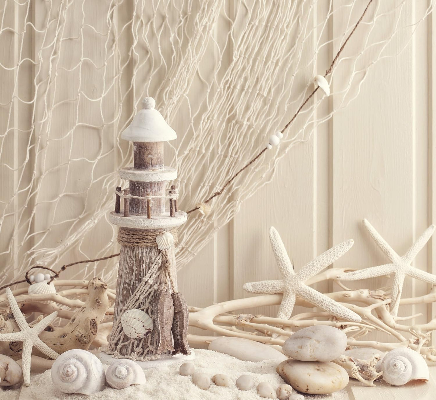 Natural Fish Net Party Decorations for Pirate Party, Hawaiian Party, Nautical Themed Cotton Fishnet Party Accessory