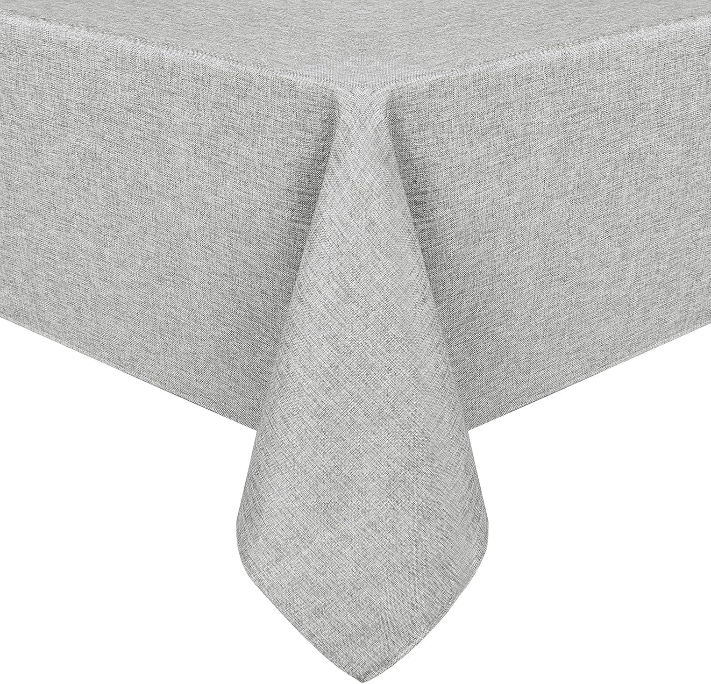 Hiasan Faux Linen Rectangle Tablecloth - Wrinkle and Stain Resistant Washable Table Cloth for Kitchen Dining Room Holiday Table Cover for Dinner, Light Grey, 70 x 108 Inch