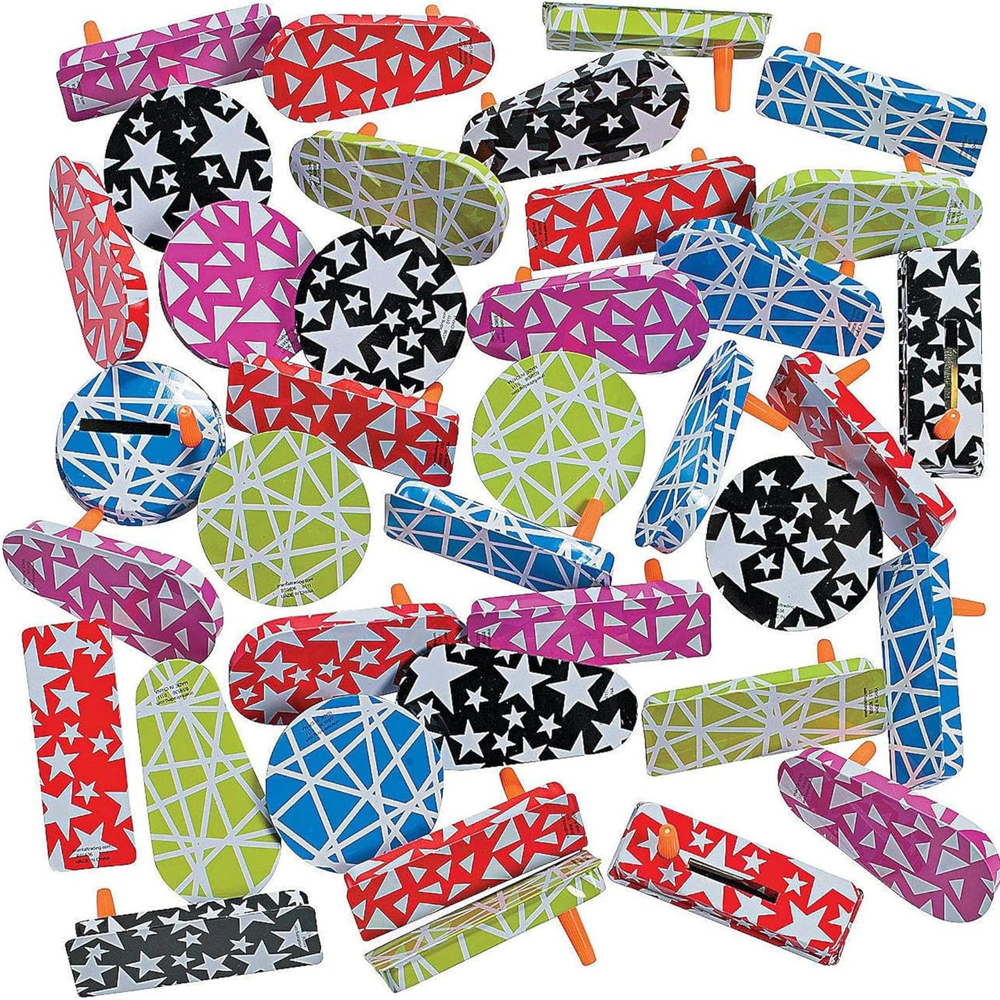 Fun Express Bulk Metal Noise Makers for Sporting Events - 50 Pack Hand Clappers & Clackers for Football Games, Pep Rally Supplies | Loud Stadium Noisemakers for Party Favors & Celebrations