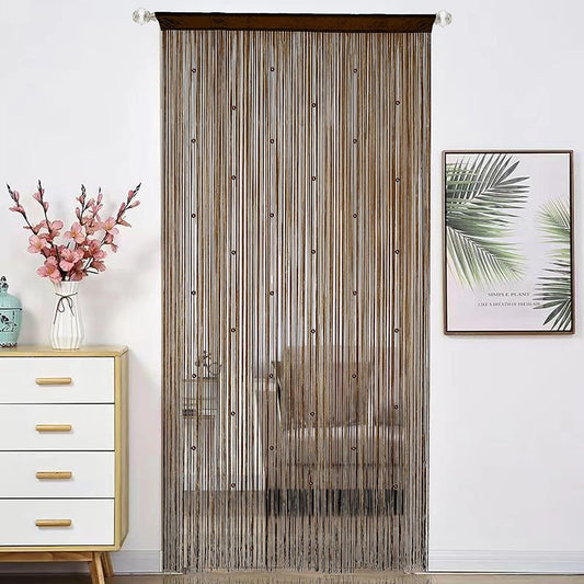 Beaded Doorway Curtain Door Beads Dense String Curtains Fringe Hippie Perfect for Wall Hanging Decor Room Divider Privacy Doors Window Closet Doorways Decorations (100x280cm,Coffee)