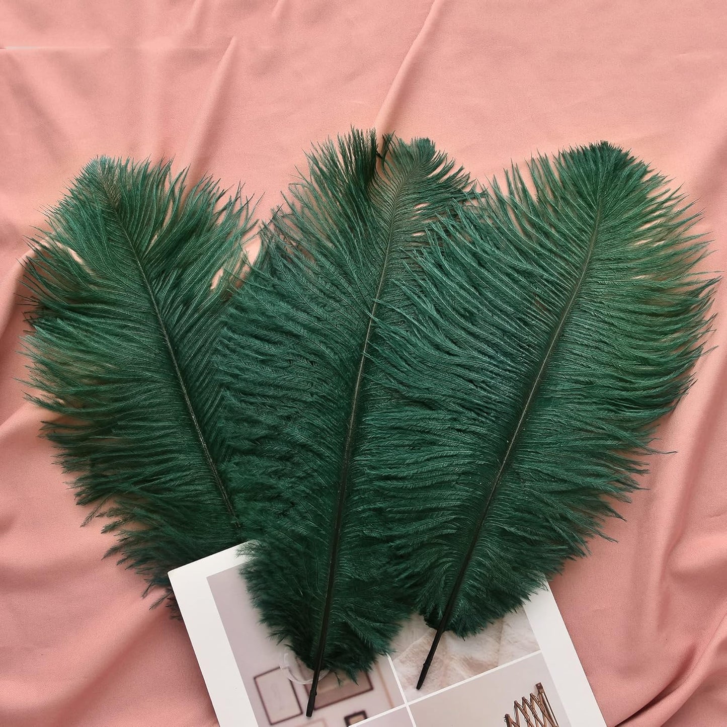 Ballinger Blackish Green Ostrich Feathers Bulk- 24pcs 8-10inch for Wedding Party Centerpieces Christmas Decor