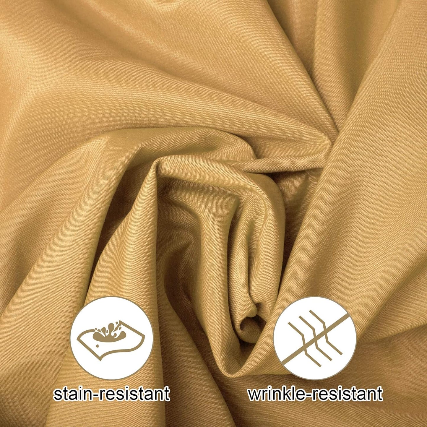 Ascoza 2pack 70 Inch Gold Tablecloth in Washable Polyester Fabric for Wedding/Banquet/Restaurant/Parties