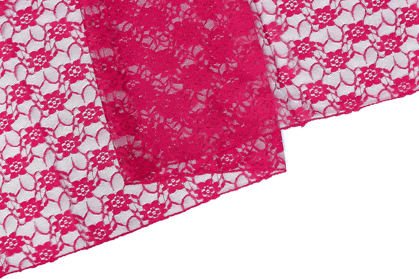 MDS Pack of 20 Wedding 12 x 108 inches Lace Table Runner for Wedding, Decorations for Birthday Parties, Banquets, Graduations, Engagements, and Runners fit Rectangle, Round Table- Magenat
