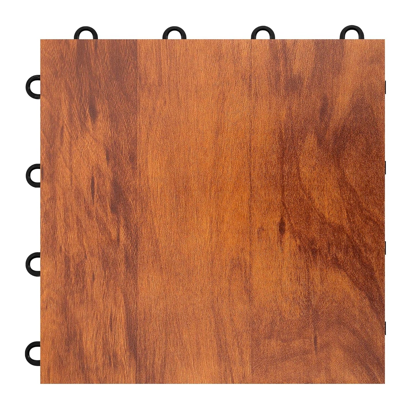 IncStores 3/8" Thick Snap Together Dance Flooring Tiles | 12”x12” Printed Vinyl Dance Floor Tiles for Practice & Performance | Dark Maple | 52 Tile Pack