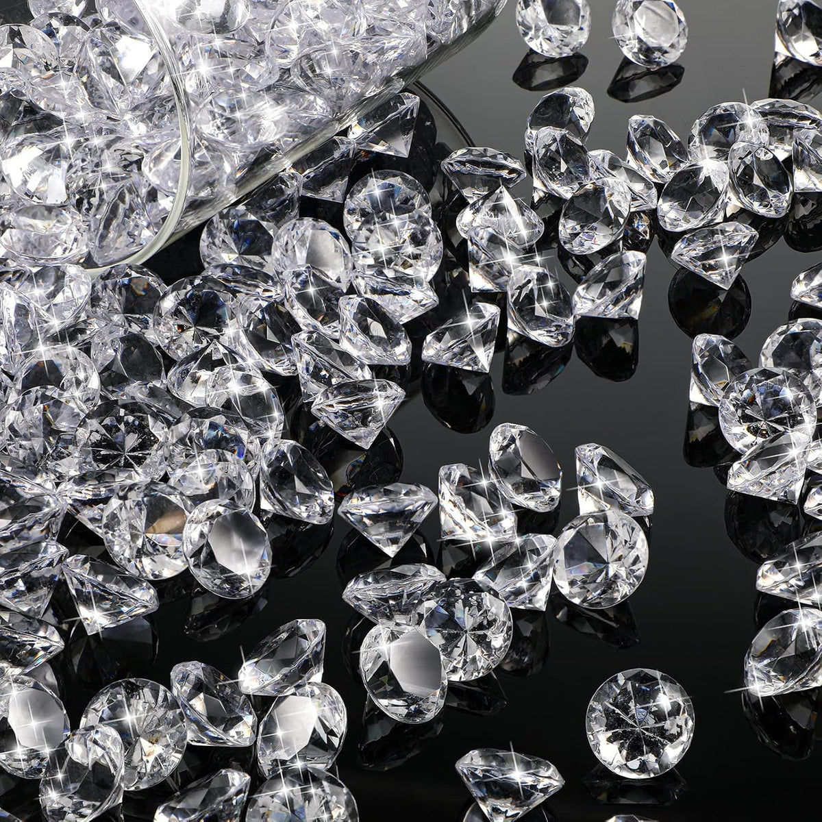 400 Pcs 0.8 Inch 20mm Clear Fake Diamonds Wedding Table Diamond Decor Scattering Crystal Diamonds for Decoration Vase Filler Jewelry for Wedding Anniversary Engagement Bridal Shower Party Decors