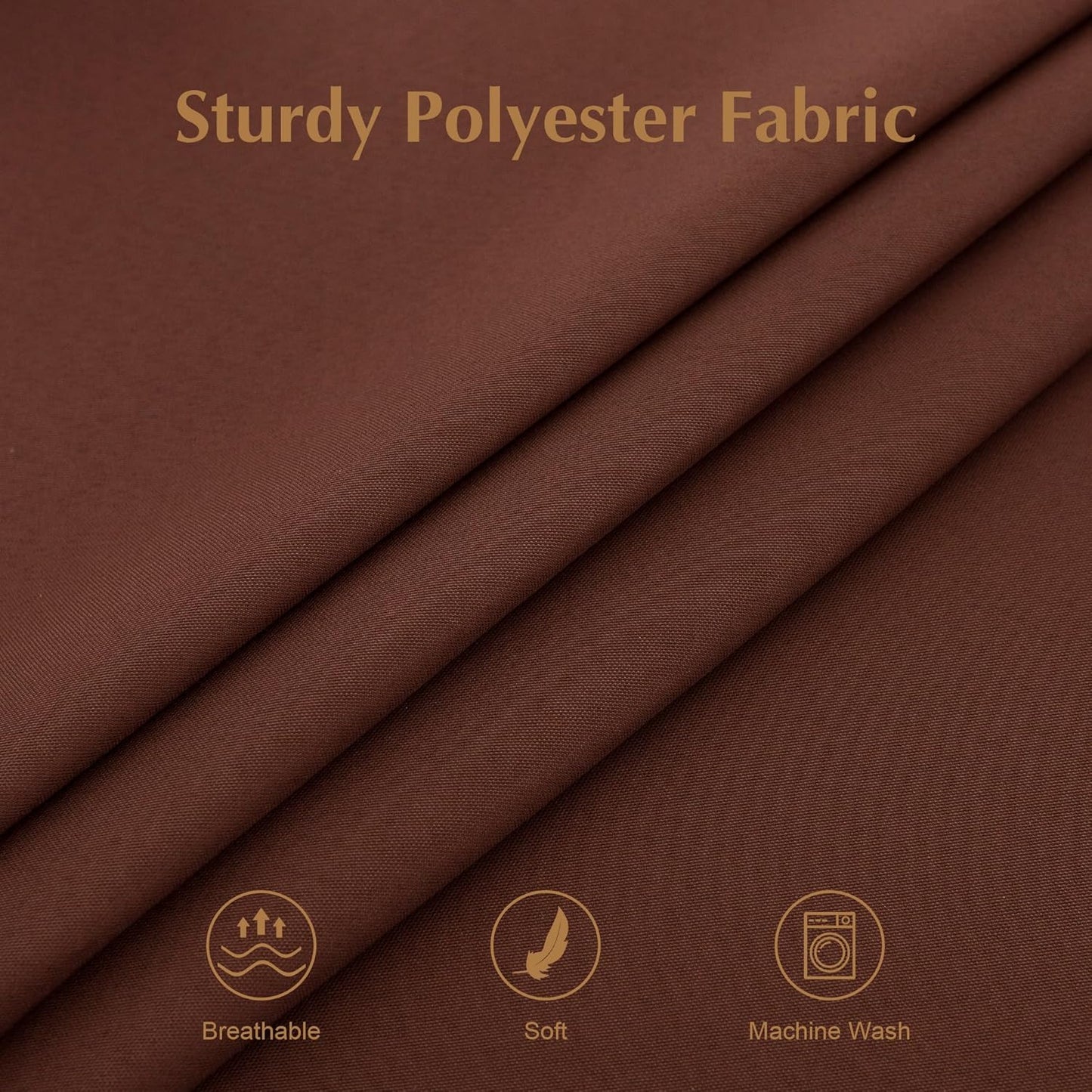 2 Pack Square Table Cloth 48X48 Inch Chocolate Washable Fabric Tablecloth Polyester Solid Dining Table Cover for Birthday Party Dinner Holiday Outdoor Indoor