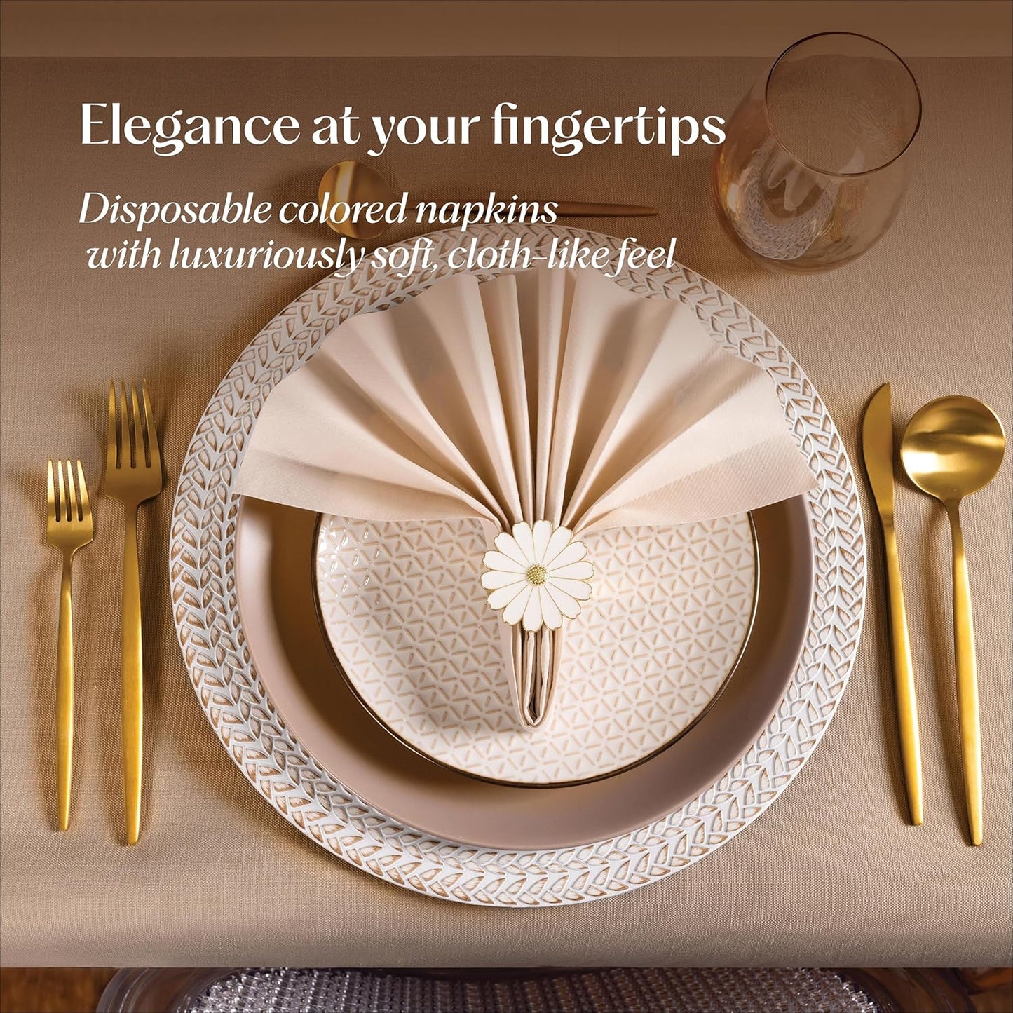 50-Pack Disposable Linen-Feel Green Napkins, 12" x 17" Cloth-Like Paper Dinner Napkins For Christmas, Wedding, Bathroom, Party Or Event